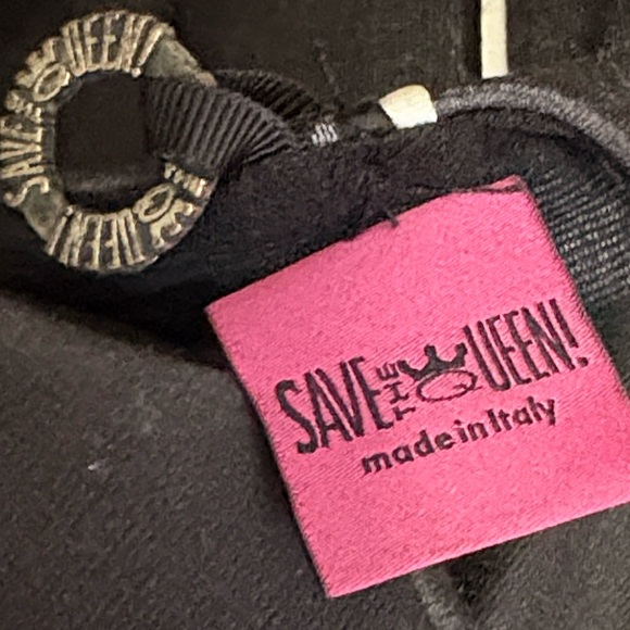 Vintage Y2K Save the Queen Euro Black & Green Sleeveless Garden Print Mini Dress - Picture 6 of 8